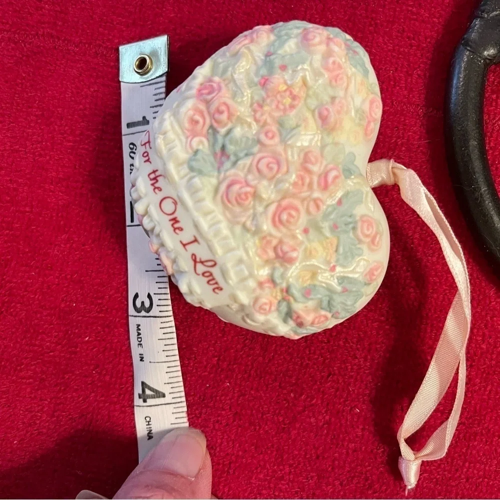 Hallmark 1992 hand-painted fine porcelain For the One I Love keepsake ornament.